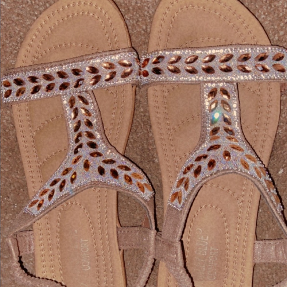 ashley blue comfort sandals
